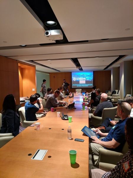 The author giving opening remarks at the Operation Code DC August 2018 meetup