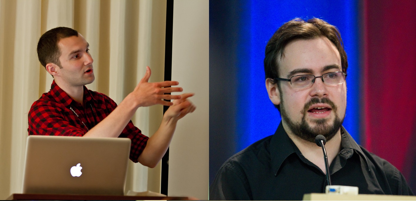 Jeremy Ashkenas and Yehuda Katz, prominent Rubyists who helped shape the modern JavaScript ecosystem
